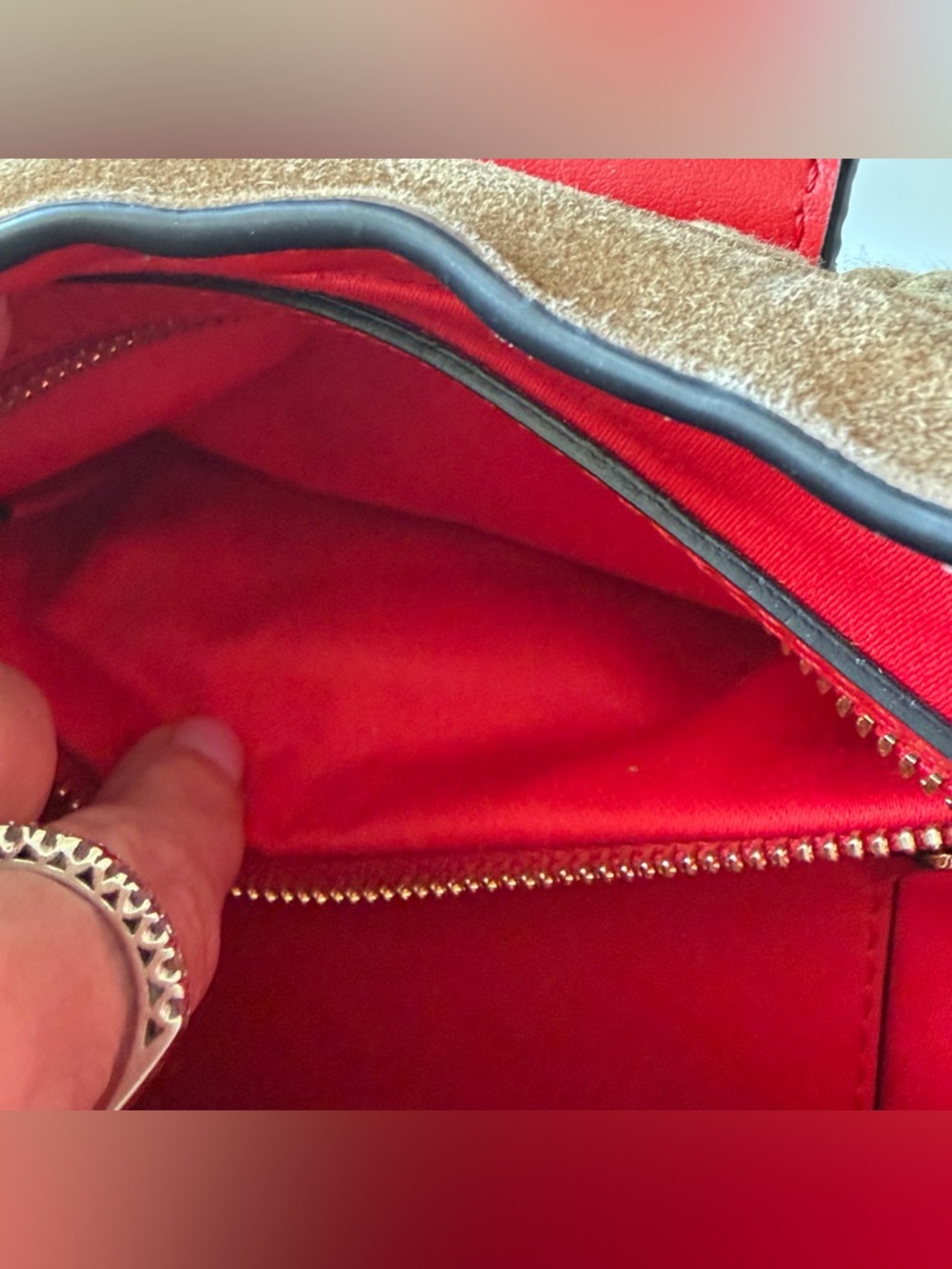 Christian Louboutin Carasky Mini Raffia Bag Gold Stud Crossbody Shoulder - Picture 12 of 14